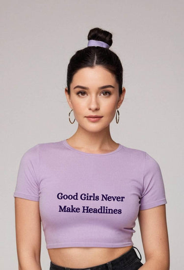 Good Girl | Women Crop Top | Lavender - Avaiya Store