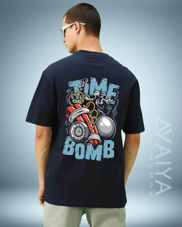 Time bomb Oversized T-Shirt | Navy Blue | Premium Quality by AvaiYa | Unisex - Avaiya Store
