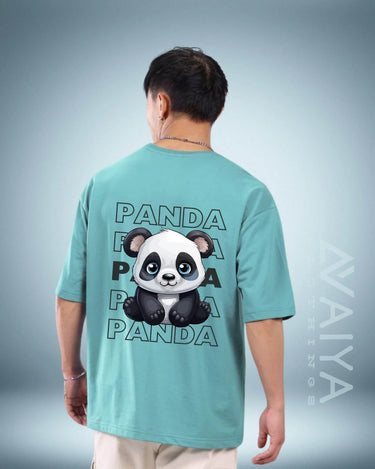 Panda Oversized T-Shirt | Mint | Premium Quality by AvaiYa - Avaiya Store