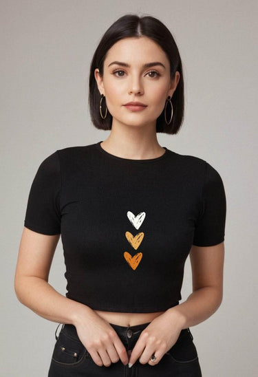 Hearty | Women Crop Top | Black - Avaiya Store