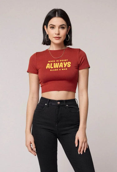 When in Doubt | Women Crop Top | Red - Avaiya Store