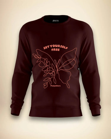 Set Yourself Free Sweatshirt | Unisex | Maroon - Avaiya Store