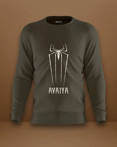 Spider Avaiya Sweatshirt | Unisex | Olive Green - Avaiya Store
