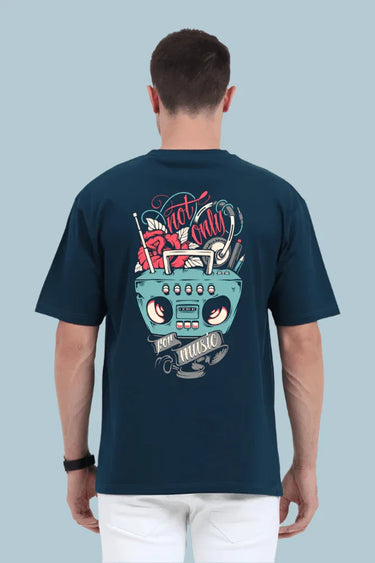 Not Only For music | Oversized T-Shirt | Petrol Blue - Avaiya Store
