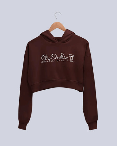 G.O.A.T. | Women’s Crop Hoodie | Maroon - Avaiya Store