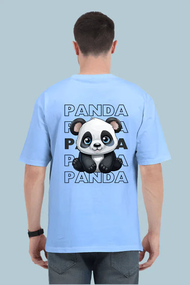 Panda Oversized T-Shirt | Baby Blue | Premium Quality by AvaiYa - Avaiya Store