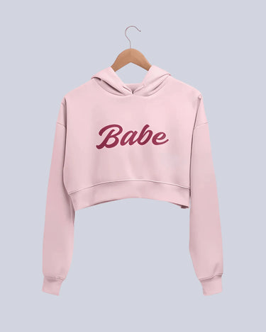 Babe | Women’s Crop Hoodie | Light Baby Pink - Avaiya Store