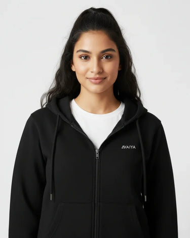 Zipper Hooded Jacket | Black | For Man & Woman - Avaiya Store