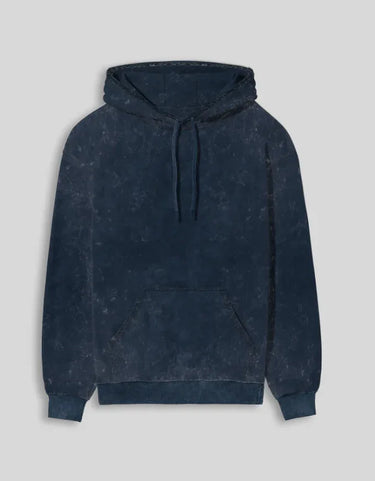 Plain Navy Blue Acid Washed Hoodie | For Man And Woman - Avaiya Store