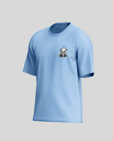 Panda Oversized T-Shirt | Baby Blue | Premium Quality by AvaiYa - Avaiya Store