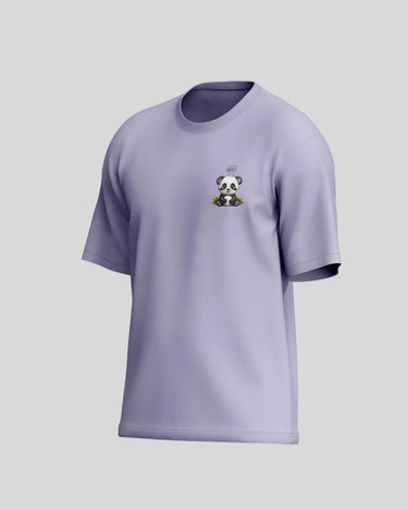 Panda Oversized T-Shirt | Lavender | Premium Quality by AvaiYa - Avaiya Store