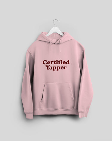 Certified Yapper | Classic Comfort Hoodie | Unisex | Light Baby Pink - Avaiya Store