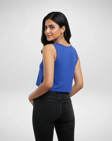 Heart Spider Web | Women’s Crop Tank | Royal Blue - Avaiya Store