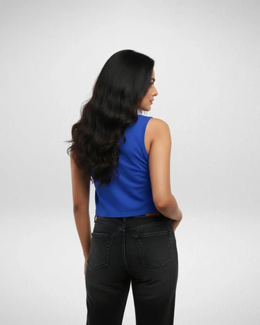 Good Vibes | Women’s Crop Tank | Royal Blue - Avaiya Store