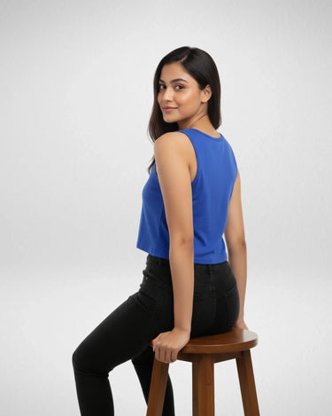 Let's Be Mermaids | Women’s Crop Tank | Royal Blue - Avaiya Store
