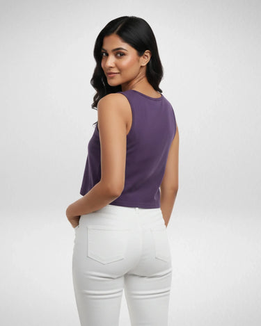 Good Vibes | Women’s Crop Tank | Purple - Avaiya Store