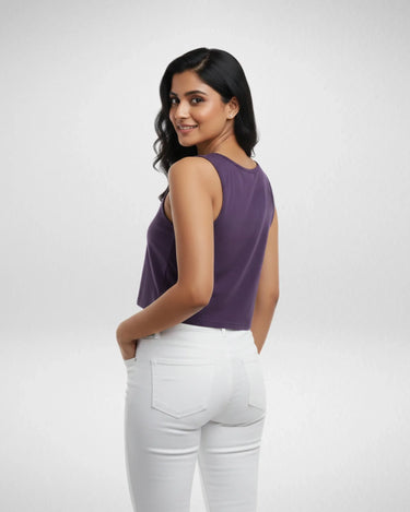 Cozy Vibes | Women’s Crop Tank | Purple - Avaiya Store