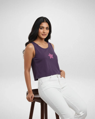 Star | Women’s Crop Tank | Purple - Avaiya Store