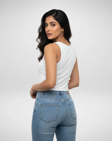 Heart Spider Web | Women’s Crop Tank | White - Avaiya Store
