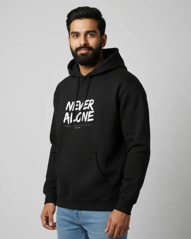Never Alone | Classic Comfort Hoodie | Unisex | Black - Avaiya Store