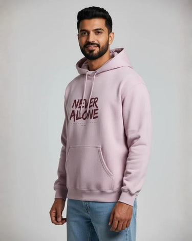 Never Alone | Classic Comfort Hoodie | Unisex | Light Baby Pink - Avaiya Store