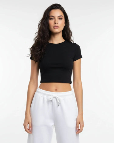 Plain Black Baby Tee For Women - Avaiya Store