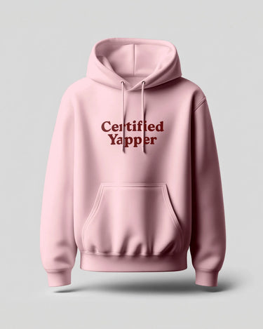 Certified Yapper | Classic Comfort Hoodie | Unisex | Light Baby Pink - Avaiya Store
