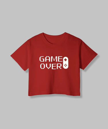 Game Over | Women Crop Top | Red - Avaiya Store