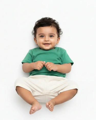 Crew Neck T-Shirt | 0-4 Yrs | For Both Girls & Boys | Flag Green - Avaiya Store