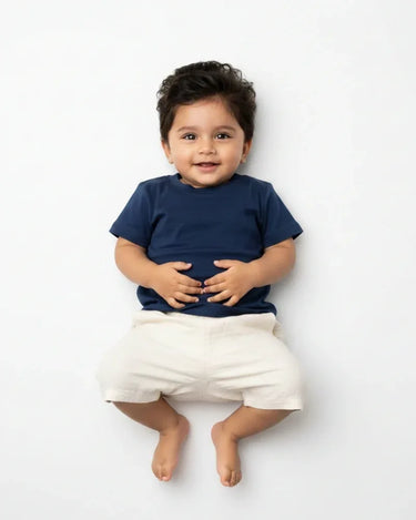 Crew Neck T-Shirt | 0-4 Yrs | For Both Girls & Boys | Navy Blue - Avaiya Store