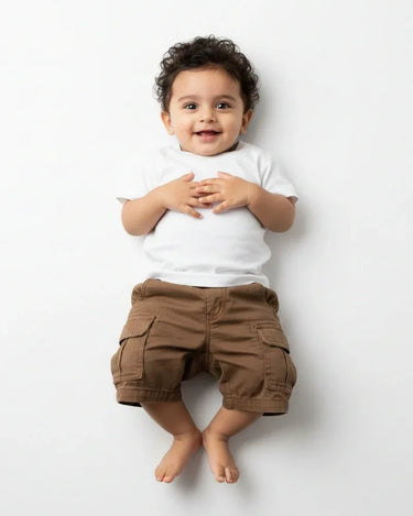 Crew Neck T-Shirt | 0-3 Yrs | For Both Girls & Boys | White - Avaiya Store