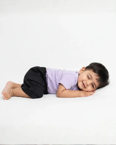 Crew Neck T-Shirt | 0-4 Yrs | For Both Girls & Boys | Lavender - Avaiya Store