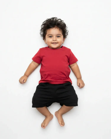 Crew Neck T-Shirt | 0-4 Yrs | For Both Girls & Boys | Red - Avaiya Store