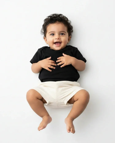 Crew Neck T-Shirt | 0-4 Yrs | For Both Girls & Boys | Black - Avaiya Store