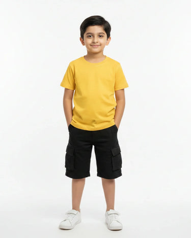 Crew Neck T-Shirt | 5-13 Yrs | For Both Girls & Boys | New Yellow - Avaiya Store