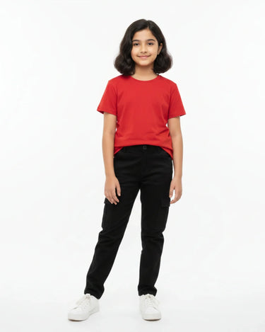 Crew Neck T-Shirt | 5-13 Yrs | For Both Girls & Boys | Red - Avaiya Store