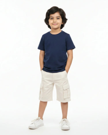 Crew Neck T-Shirt | 5-13 Yrs | For Both Girls & Boys | Navy Blue - Avaiya Store