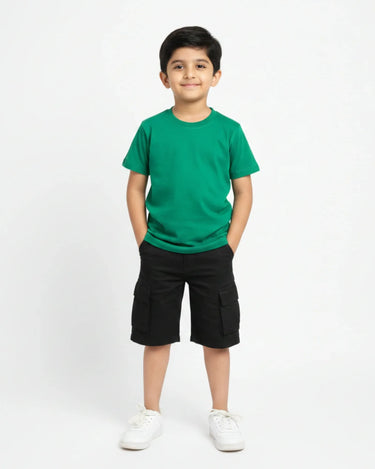 Crew Neck T-Shirt | 5-13 Yrs | For Both Girls & Boys | Flag Green - Avaiya Store