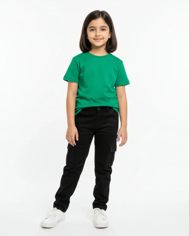 Crew Neck T-Shirt | 5-13 Yrs | For Both Girls & Boys | Flag Green - Avaiya Store