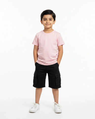 Crew Neck T-Shirt | 5-13 Yrs | For Both Girls & Boys | Light Baby Pink - Avaiya Store