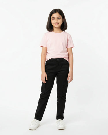 Crew Neck T-Shirt | 5-13 Yrs | For Both Girls & Boys | Light Baby Pink - Avaiya Store