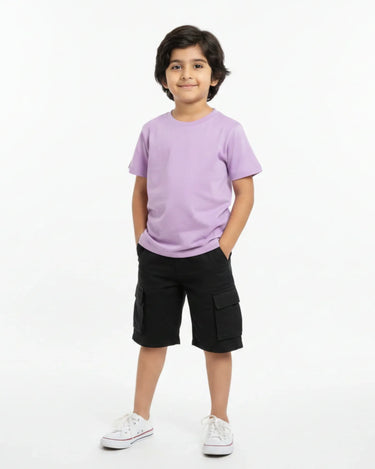 Crew Neck T-Shirt | 5-13 Yrs | For Both Girls & Boys | Lavender - Avaiya Store