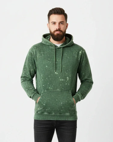 Plain Bottle Green Acid Washed Hoodie | For Man And Woman - Avaiya Store
