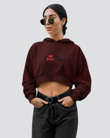 Be The Revolution | Women’s Crop Hoodie - Avaiya Store