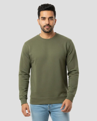 Plain Olive Green Sweatshirt | For Man & Woman - Avaiya Store