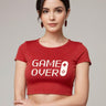 Game Over | Women Crop Top | Red - Avaiya Store