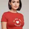 Be Real Not Perfect | Women Crop Top | Red - Avaiya Store