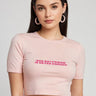 One Boyfriend | Women Crop Top | Baby Light Pink - Avaiya Store