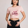 Self Love | Women Crop Top | Baby Pink - Avaiya Store