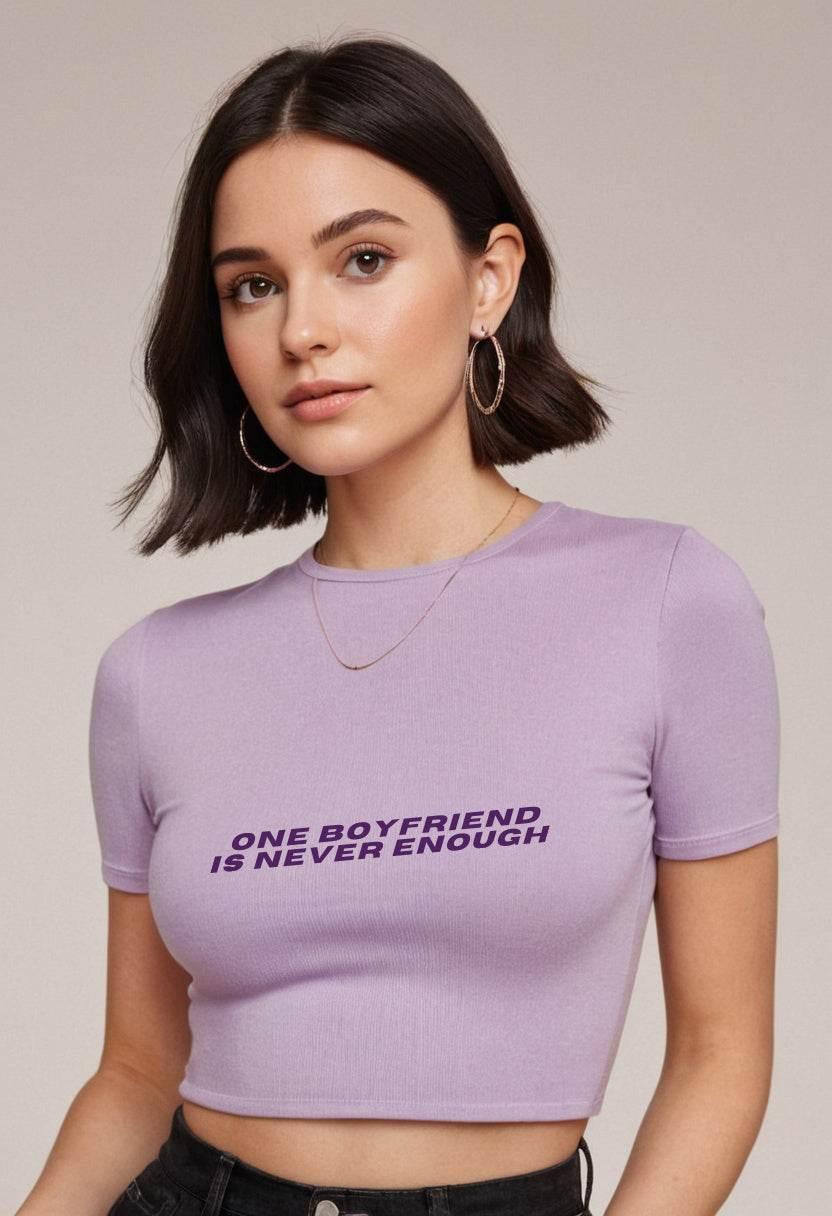 One Boyfriend | Women Crop Top | Lavender - Avaiya Clothings